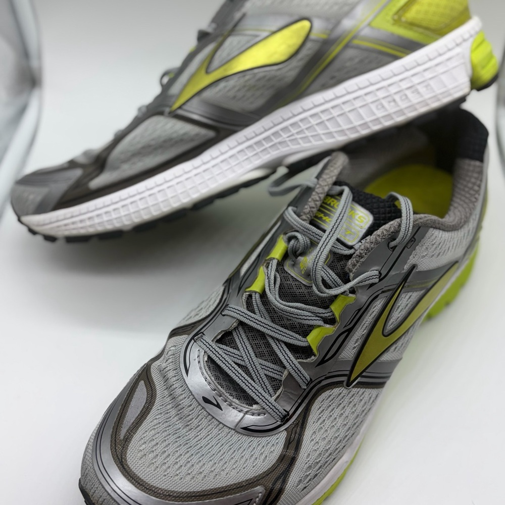 Brooks Ghost 8 Running Shoes, Gray & Lime‎ Green, Men's Size 13 - Picture 4 of 8